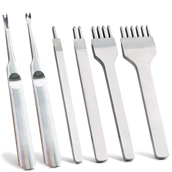 6Pcs 1/2/4/6 Prong DIY Diamond Lacing Stitching Chisel Set Leather Edge Skiving DIY Craft Tool, Industrial Grade White Steels Le
6Pcs 1/2/4/6 Prong DIY Diamond Lacing Stitching Chisel Set Leather Edge Skiving DIY Craft Tool, Industrial Grade White Steels Le