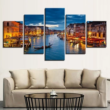 5 Pieces Venice Water City Boat Light Landscape Painting Canvas Pictures Wall Art Prints Poster Framework Home Decor Living Room
5 Pieces Venice Water City Boat Light Landscape Painting Canvas Pictures Wall Art Prints Poster Framework Home Decor Living Room