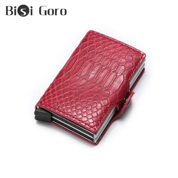 

BISI GORO Men And Women Anti-theft Rfid Credit Card Holder Wallet For Bank Credit Card Metal Aluminum Double Box ID Card Case