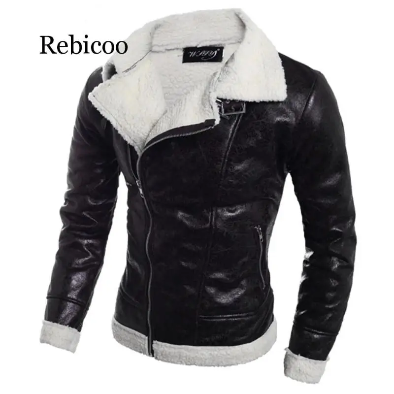 Pu Winter Jacket Male Leather Waterproof Windproof Rain Motorcycle | Мужская одежда