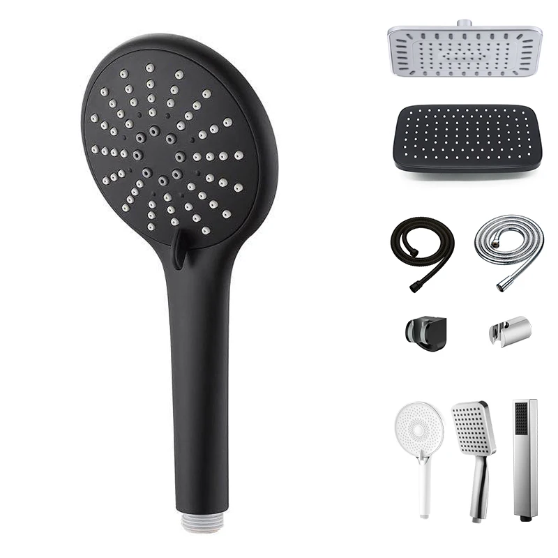 Generic Wall Mixer Rain Shower Head Set Bathroom Accessory Tap Faucet White Hygienic Black