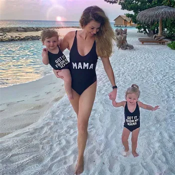 Fashion Parent-child Bikinis Set Mom+Children Letter Pattern Swimwear High Waist One-piece Swimsuit
Fashion Parent-child Bikinis Set Mom+Children Letter Pattern Swimwear High Waist One-piece Swimsuit