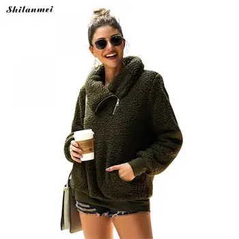 Women Fleece Sweatshirt Fluffly Warm Zipper Winter Casual Faux Fur Pullover Causal Thick Female Hoodies Fashion Women Sweatshirt 
Women Fleece Sweatshirt Fluffly Warm Zipper Winter Casual Faux Fur Pullover Causal Thick Female Hoodies Fashion Women Sweatshirt