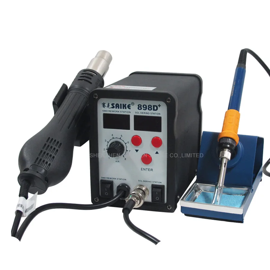 1PC 898D+ Welding Solder Solder Iron Heat Hot Air Gun With English Manual Soldering Iron Station Welder 110/220V
1PC 898D+ Welding Solder Solder Iron Heat Hot Air Gun With English Manual Soldering Iron Station Welder 110/220V