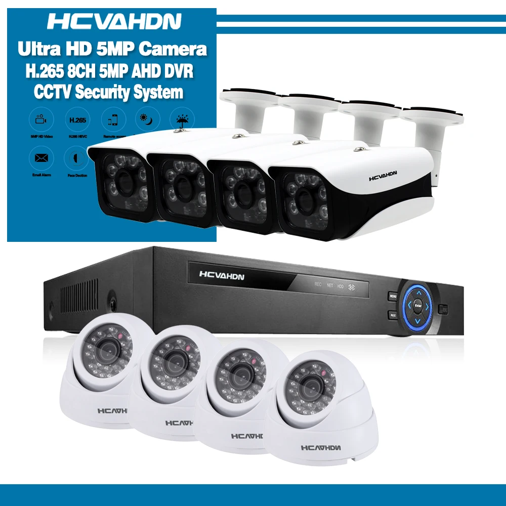 5.0MP DVR NVR Kit 8CH CCTV Security Up to 16CH NVR Outdoor Waterproof AHD Camera Audio DVR P2P Surveillance Alarm Video System
5.0MP DVR NVR Kit 8CH CCTV Security Up to 16CH NVR Outdoor Waterproof AHD Camera Audio DVR P2P Surveillance Alarm Video System