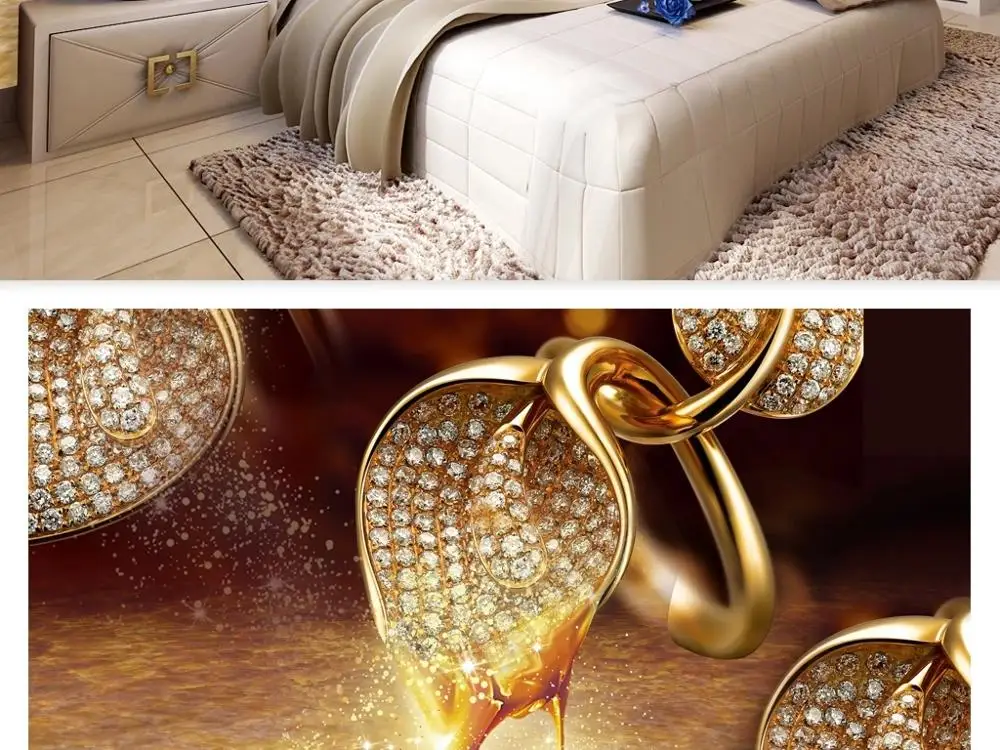 TV wall decor deep 5D embossedCustom large mural 3D wallpaper Modern creative fashion jewelry golden yellow bedroom
TV wall decor deep 5D embossedCustom large mural 3D wallpaper Modern creative fashion jewelry golden yellow bedroom