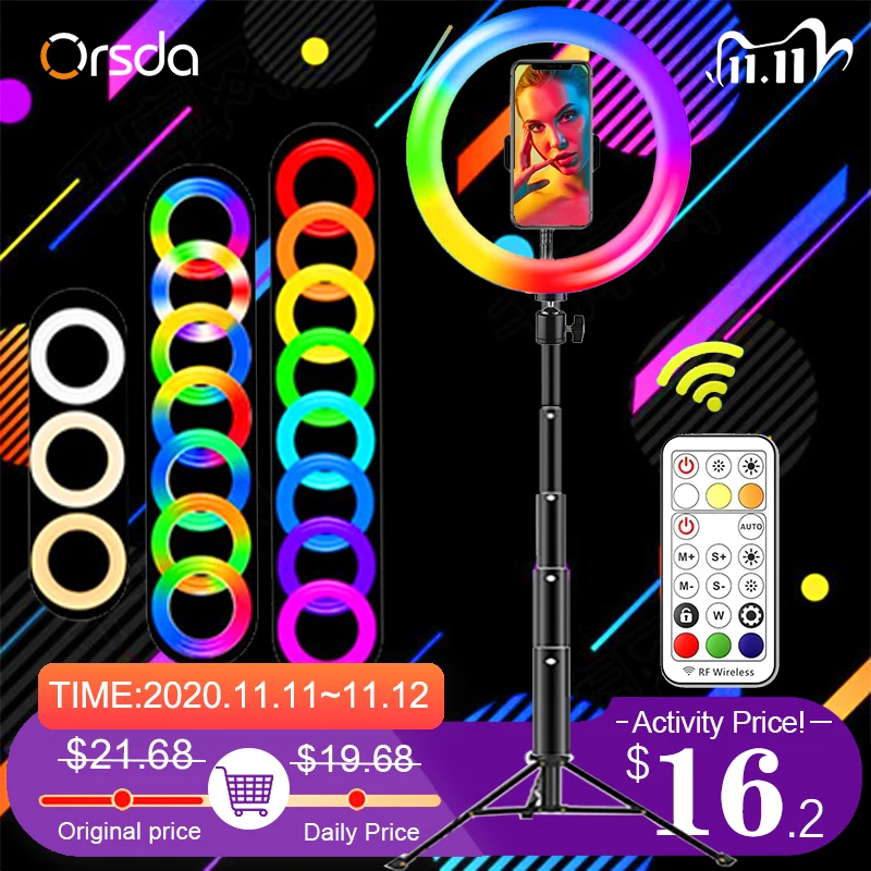 Orsda RGB Ring Light With Tripod Phone Clip Selfie Colorful Photography Lighting for TikTok Vlogging Short Video YouTube Live
Orsda RGB Ring Light With Tripod Phone Clip Selfie Colorful Photography Lighting for TikTok Vlogging Short Video YouTube Live
