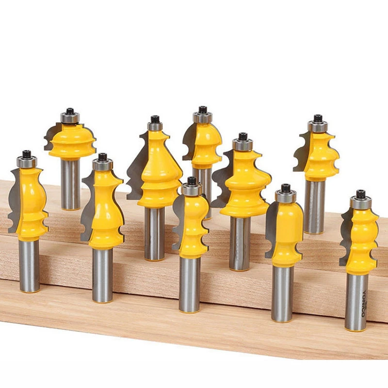 10Pcs 12mm Shank Architectural Molding Router Bits Set Casing Base CNC Line Woodworking Cutters Face Mill
10Pcs 12mm Shank Architectural Molding Router Bits Set Casing Base CNC Line Woodworking Cutters Face Mill