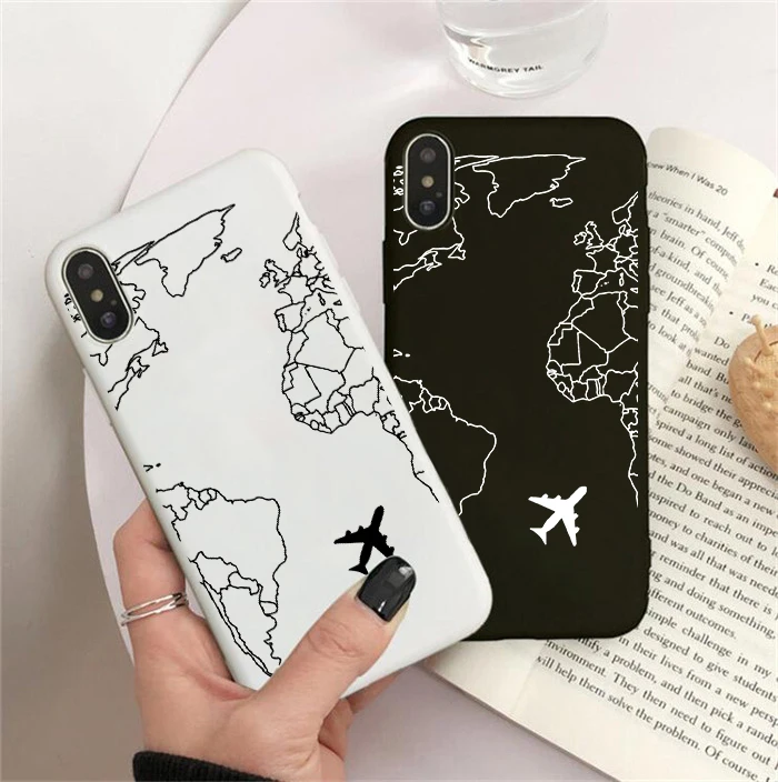 Роскошный популярный чехол для телефона с рисунком самолетов и карт IPhone 11 Pro XR X Xs