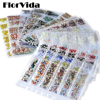 FlorVida 6 Sizes Hybrid Rhinestones Kit AB Colorful Nail Art Crystal Gems Flat Sharp Strass Stones For Manicure Set Nails Design 
FlorVida 6 Sizes Hybrid Rhinestones Kit AB Colorful Nail Art Crystal Gems Flat Sharp Strass Stones For Manicure Set Nails Design