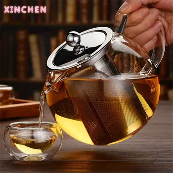 600/950/1300ml Glass Stainless Steel Teapot with Infuser Filter Lid Heat Resistant Tea Pot Kettle Home Office Teaware Set
600/950/1300ml Glass Stainless Steel Teapot with Infuser Filter Lid Heat Resistant Tea Pot Kettle Home Office Teaware Set