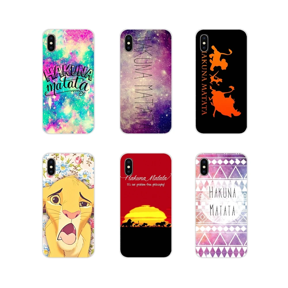 

For LG G3 G4 Mini G5 G6 G7 Q6 Q7 Q8 Q9 V10 V20 V30 X Power 2 3 K10 K4 K8 2017 TPU Transparent Shell Case Lion King Hakuna Matata