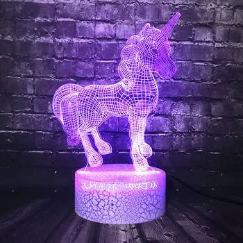

Unicorn Table Lamp 7 Color Change LED 3D Visual Decor Baby Sleep Mood Night Light Holiday Kids Friend Xmas Toy Free Shipping
