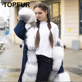 TOPFUR 2019 New Fashion Winter Female Long Jeans Parka Coats Real Fur Parka For Women Fox Fur Parka Full Sleeves Lapel Collar
TOPFUR 2019 New Fashion Winter Female Long Jeans Parka Coats Real Fur Parka For Women Fox Fur Parka Full Sleeves Lapel Collar
