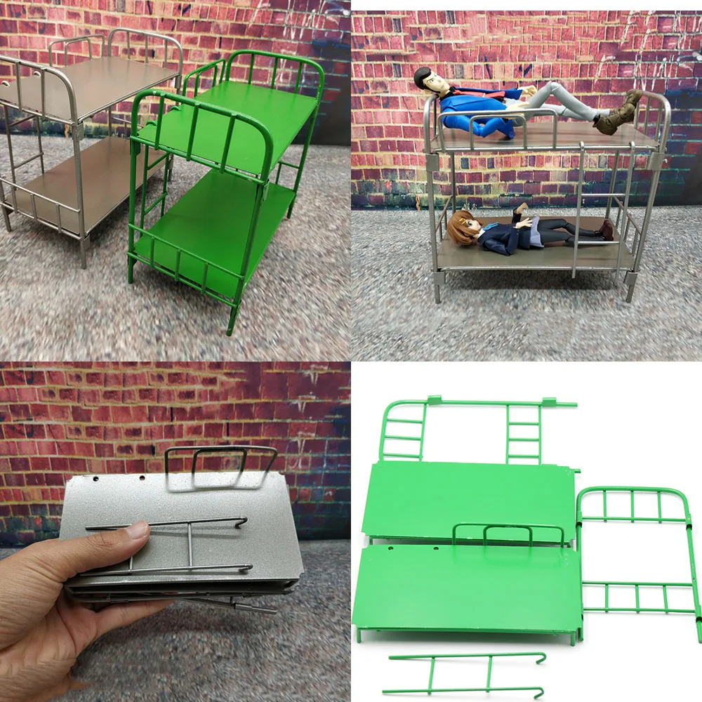 1/12 Scale Soldier Figure Scene Accessories Dollhouse Miniature Metal Bunk Bed Models For 6 Inch Action Figure Doll 
1/12 Scale Soldier Figure Scene Accessories Dollhouse Miniature Metal Bunk Bed Models For 6 Inch Action Figure Doll