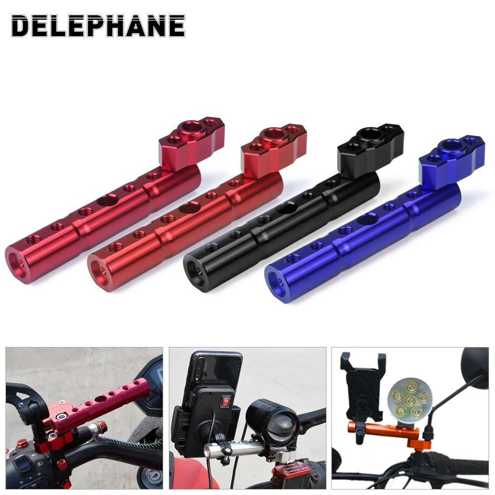 

Aluminum Motorcycle Electric Bicycle Rear View Mirror Extension Mount Bracket Holder Multiple Function Head Light Bracket