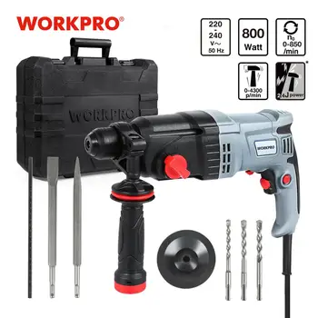 WORKPRO 230V Electric Rotary Hammers Drill Multifunctional sds Plus Rotary Hammer 4 Functions with BMC And 5pcs Accessories
WORKPRO 230V Electric Rotary Hammers Drill Multifunctional sds Plus Rotary Hammer 4 Functions with BMC And 5pcs Accessories