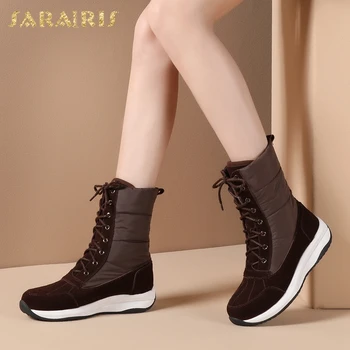 New Design Fashionable Skidproof Winter Shoes Boots Big Size 44 Shoelaces Cow Suede Leather Snow Boots Women
New Design Fashionable Skidproof Winter Shoes Boots Big Size 44 Shoelaces Cow Suede Leather Snow Boots Women