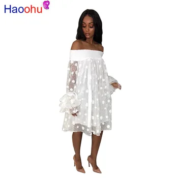 Off Shoulder Polka Dot Elegant Dress Summer Long Sleeve Transparent Mesh Midi Dresses Women White Loose Causal Plus Size Dress
Off Shoulder Polka Dot Elegant Dress Summer Long Sleeve Transparent Mesh Midi Dresses Women White Loose Causal Plus Size Dress