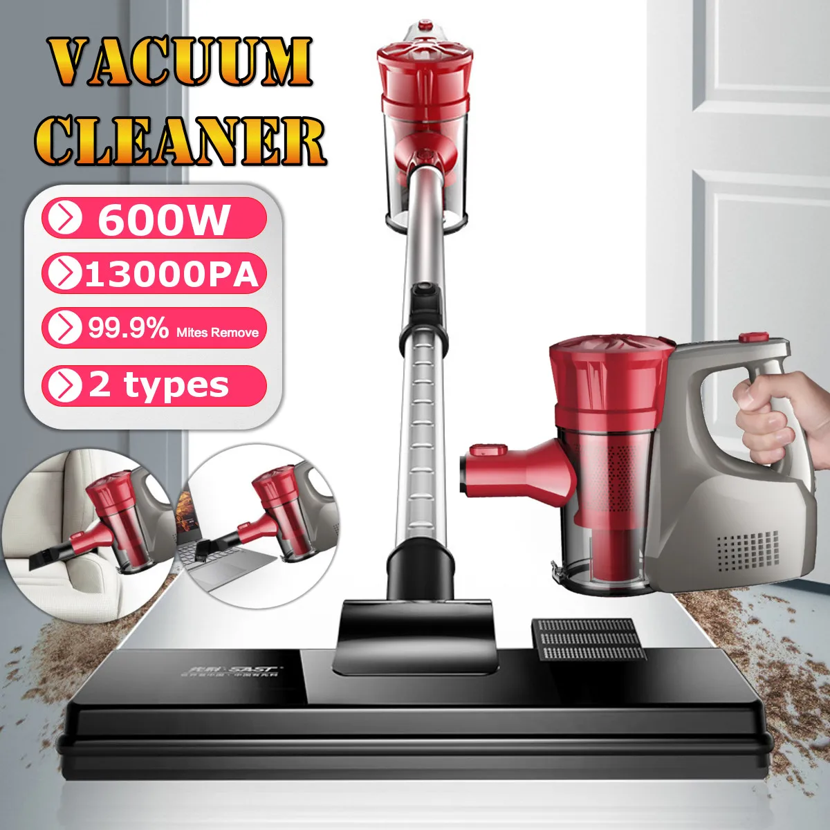 600W 220V Multifunctional Ultra-quiet Vacuum Cleaner Handheld Dust Collector Powerful Dust Catcher Mite Remover Home Cleaner
600W 220V Multifunctional Ultra-quiet Vacuum Cleaner Handheld Dust Collector Powerful Dust Catcher Mite Remover Home Cleaner