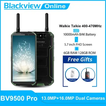 Blackview BV9500 Pro IP68 Waterproof Walkie Talkie Smartphone 6GB+128GB Octa Core 5.7" FHD 18:9 10000mAh Battery Mobile Phone
Blackview BV9500 Pro IP68 Waterproof Walkie Talkie Smartphone 6GB+128GB Octa Core 5.7" FHD 18:9 10000mAh Battery Mobile Phone