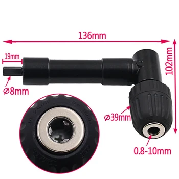 90 Degree Right Angle Keyless Chuck Impact Drill Adapter Electric Power Cordless Drill Attachment Angle Adaptor 8mm Hex Shank
90 Degree Right Angle Keyless Chuck Impact Drill Adapter Electric Power Cordless Drill Attachment Angle Adaptor 8mm Hex Shank
