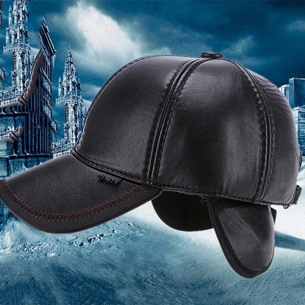 Winter Hat Men Hip-Hop Baseball Cap Imitation Leather Leisure Sports Adjustable Caps Outdoor Sunscreen Thicken Keep-Warm Black
Winter Hat Men Hip-Hop Baseball Cap Imitation Leather Leisure Sports Adjustable Caps Outdoor Sunscreen Thicken Keep-Warm Black