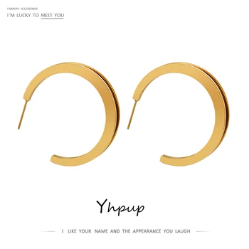 Yhpup Statement C Shape Stainless Steel Stud Earrings for Women Gold Metal Simple Texture Earrings бижутерия для женщин Jewelry
Yhpup Statement C Shape Stainless Steel Stud Earrings for Women Gold Metal Simple Texture Earrings бижутерия для женщин Jewelry