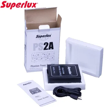 

Superlux PS2A 48V dual channel phantom power supply suitable for 48V condenser microphone recording