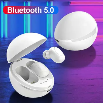 

Bluetooth 5.0 Headset TWS Wireless Earphones Mini Twins Earbuds Stereo IP67 In-Ear Earbud Charging Box with Mic for Smartphones