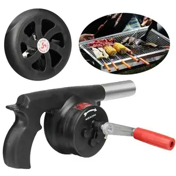 

Outdoor Camping BBQ Air Blower Picnic Barbecue Cooking LS'D Crank Tool Fire Fan Hand K6Z7