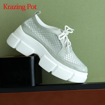 Krazing pot leisure daily wear cozy white sneaker air mesh breathable round toe fashion lace up young lady vulcanized shoes L19
Krazing pot leisure daily wear cozy white sneaker air mesh breathable round toe fashion lace up young lady vulcanized shoes L19