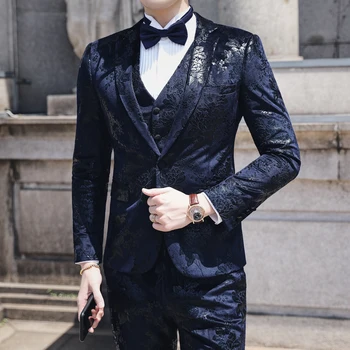 Mens Flowers Suits Velvet Peaky Blinder Suits Vestidos Hombre Para Matrimonio Men Suits for Wedding Blue Costume Homme Mariage
Mens Flowers Suits Velvet Peaky Blinder Suits Vestidos Hombre Para Matrimonio Men Suits for Wedding Blue Costume Homme Mariage