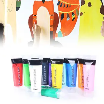 12 Colors/set Acrylic Paint Kit Drawing Children Learner Glass Painting Drawing Fabric Colored 75mlx12pcs Professional M7L2
12 Colors/set Acrylic Paint Kit Drawing Children Learner Glass Painting Drawing Fabric Colored 75mlx12pcs Professional M7L2