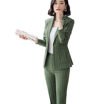 WICCON High Quality 2 Piece Set Striped Formal Pant Suit with Big Pockets Blazer Office Lady Women Business Jacket and Pant
WICCON High Quality 2 Piece Set Striped Formal Pant Suit with Big Pockets Blazer Office Lady Women Business Jacket and Pant