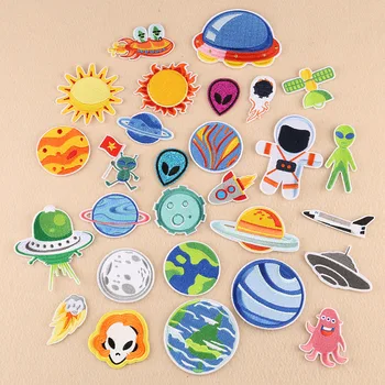 one set embroidery patch space spaceman ufo star sun cartoon patches for bag hat badges applique patches for clothing VP-1607
one set embroidery patch space spaceman ufo star sun cartoon patches for bag hat badges applique patches for clothing VP-1607
