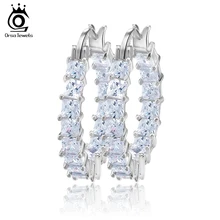 ORSA JEWELS pendientes de aro de circonita austríaco cúbico brillante de quilates para mujer OE144(China)