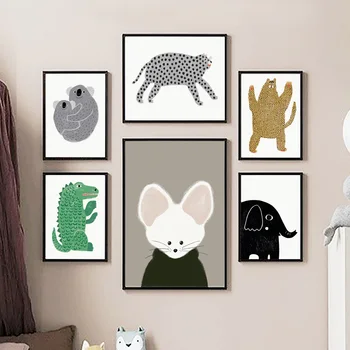 Cartoon Elephant Koala Leopard Rat Wall Art Canvas Painting Nordic Posters And Prints Wall Pictures For Kids Room Bedroom Decor 
Cartoon Elephant Koala Leopard Rat Wall Art Canvas Painting Nordic Posters And Prints Wall Pictures For Kids Room Bedroom Decor