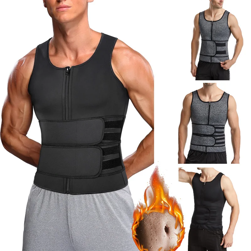 

Men Neoprene Zipper Waist Trainer Vest Shapewear Body Shaper Slimming Workout Thermal Muscle Underwear Shapers Fajas Top