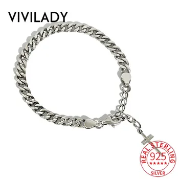 VIVILADY Real 925 Sterling Silver Retro Normcore Wide Chain Women Charm Bracelet Chic Cross Pendant Female Christmas Day Jewelry
VIVILADY Real 925 Sterling Silver Retro Normcore Wide Chain Women Charm Bracelet Chic Cross Pendant Female Christmas Day Jewelry