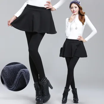 Korean Fake Two-piece Plus Velvet Thickening Was Thin Legs Trimming Plus Size Pleated Bottoming Skirt Pants Women 
Korean Fake Two-piece Plus Velvet Thickening Was Thin Legs Trimming Plus Size Pleated Bottoming Skirt Pants Women