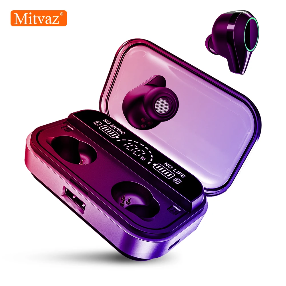 T10 Led Display IPX7 Waterproof Bluetooth 5.0 Earphone Deep bass In-Ear Earbud with 2600mAh Charging Box Mitvaz
T10 Led Display IPX7 Waterproof Bluetooth 5.0 Earphone Deep bass In-Ear Earbud with 2600mAh Charging Box Mitvaz