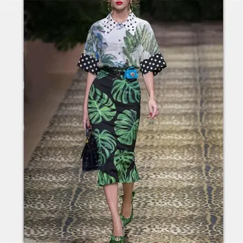 Runway Designer Set 2020 High Quality Spring Summer Women Suits Half Sleeve Print Shirt+ Skirt Two-piece Sets NP0866Y
Runway Designer Set 2020 High Quality Spring Summer Women Suits Half Sleeve Print Shirt+ Skirt Two-piece Sets NP0866Y