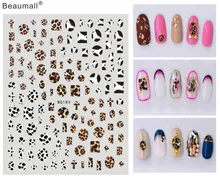 Della Stampa Del Leopardo Tipo di Unghie Manicure di Arte Colla Schiena Decal Decorazioni Nail Sticker per Unghie Consigli di Bellezza(China)