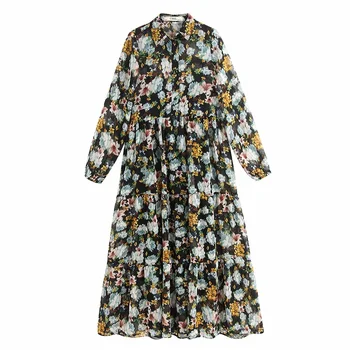 2020 Spring Women's New Lapel Long Sleeve Loose Thin Skinny Floral Printed Buttoned Knee Long Dress
2020 Spring Women's New Lapel Long Sleeve Loose Thin Skinny Floral Printed Buttoned Knee Long Dress