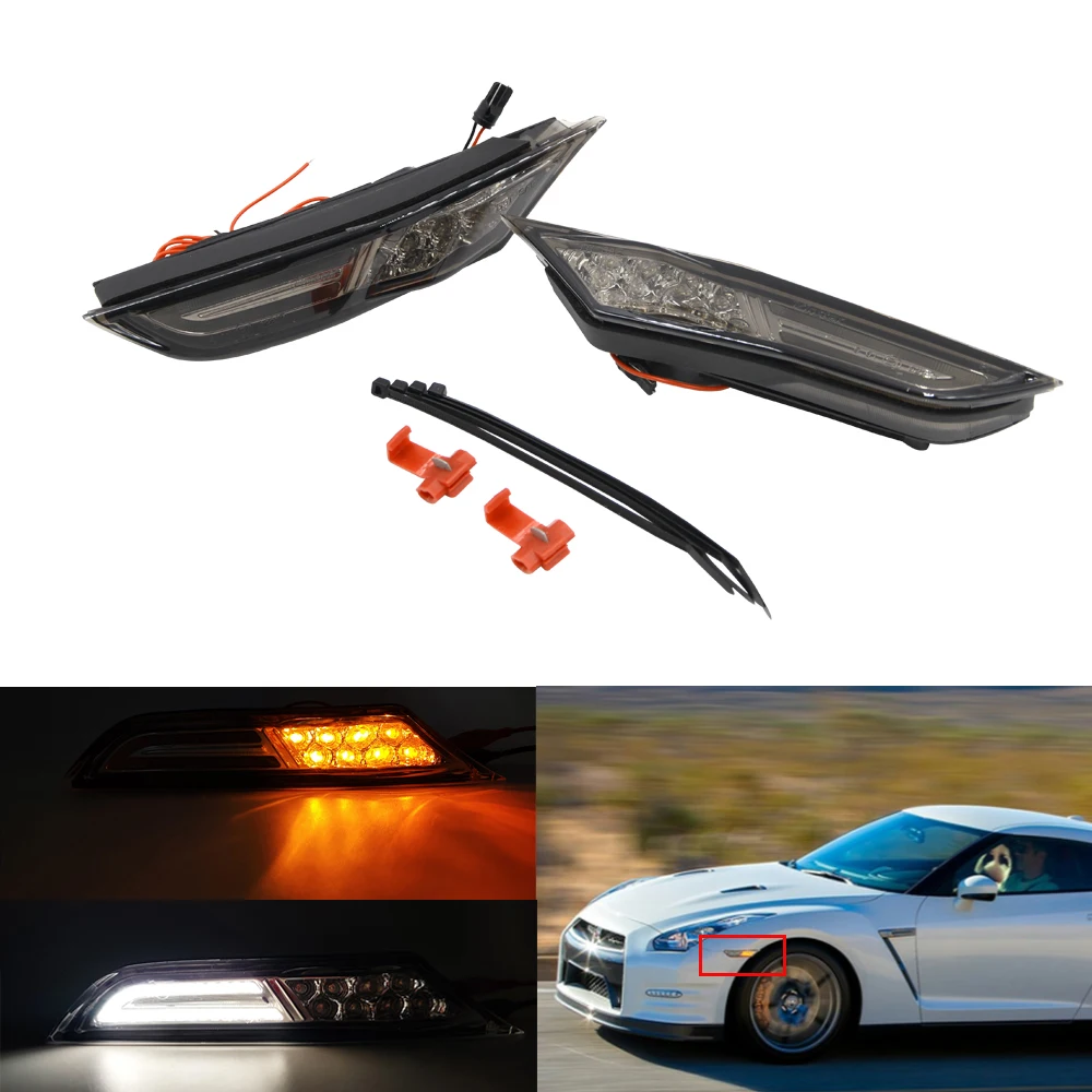 Smoked Lens For Nissan GTR R35 2007-2017 LED Side Marker Light DRL Running Lamp Front Amber
Smoked Lens For Nissan GTR R35 2007-2017 LED Side Marker Light DRL Running Lamp Front Amber