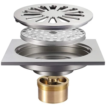 Shower Floor Drain with Removable Pattern Grate for Bathroom and Kitchen, Made Of 304 Rustproof Stainless Steel,Steel Shower Flo
Shower Floor Drain with Removable Pattern Grate for Bathroom and Kitchen, Made Of 304 Rustproof Stainless Steel,Steel Shower Flo