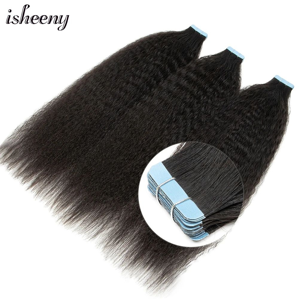 Isheeny Kinky Straight Tape In Extensions Human Hair For Women 12-26 Inch Remy Hair Natural Black 1B Real Human Hair
Isheeny Kinky Straight Tape In Extensions Human Hair For Women 12-26 Inch Remy Hair Natural Black 1B Real Human Hair