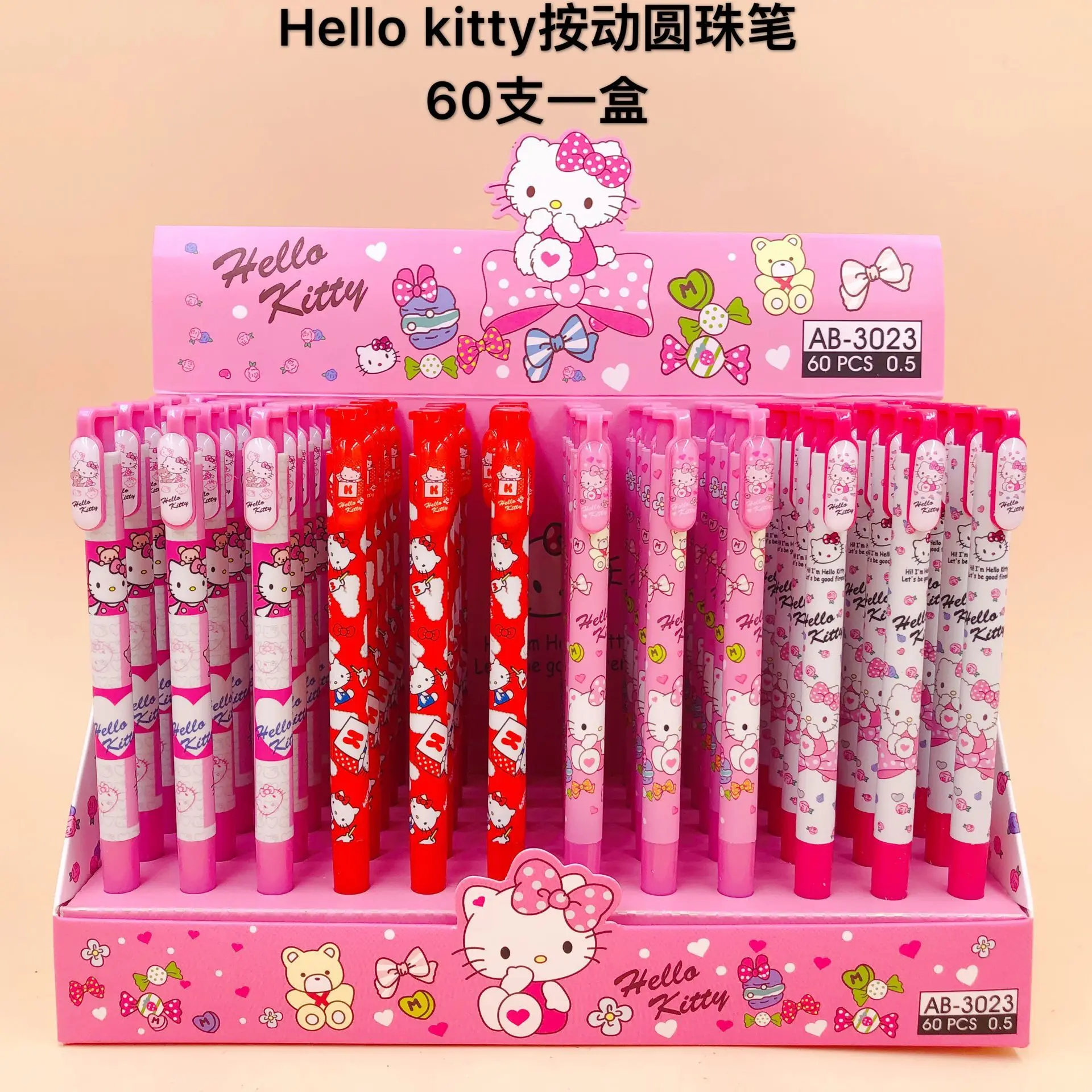 Korean Version Cartoon Ballpoint Pen Create Hello-Kitty Quartet Clip Cartoon Press Ballpoint Pen 60pcs of a Box
Korean Version Cartoon Ballpoint Pen Create Hello-Kitty Quartet Clip Cartoon Press Ballpoint Pen 60pcs of a Box