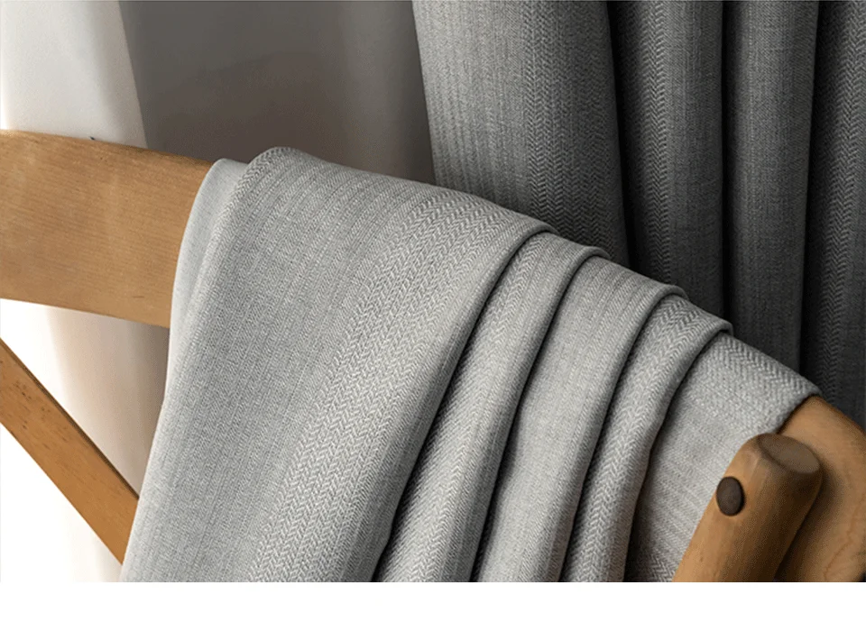 Generic Modern Thick Blackout Curtains Cotton Linen Shading Curtains